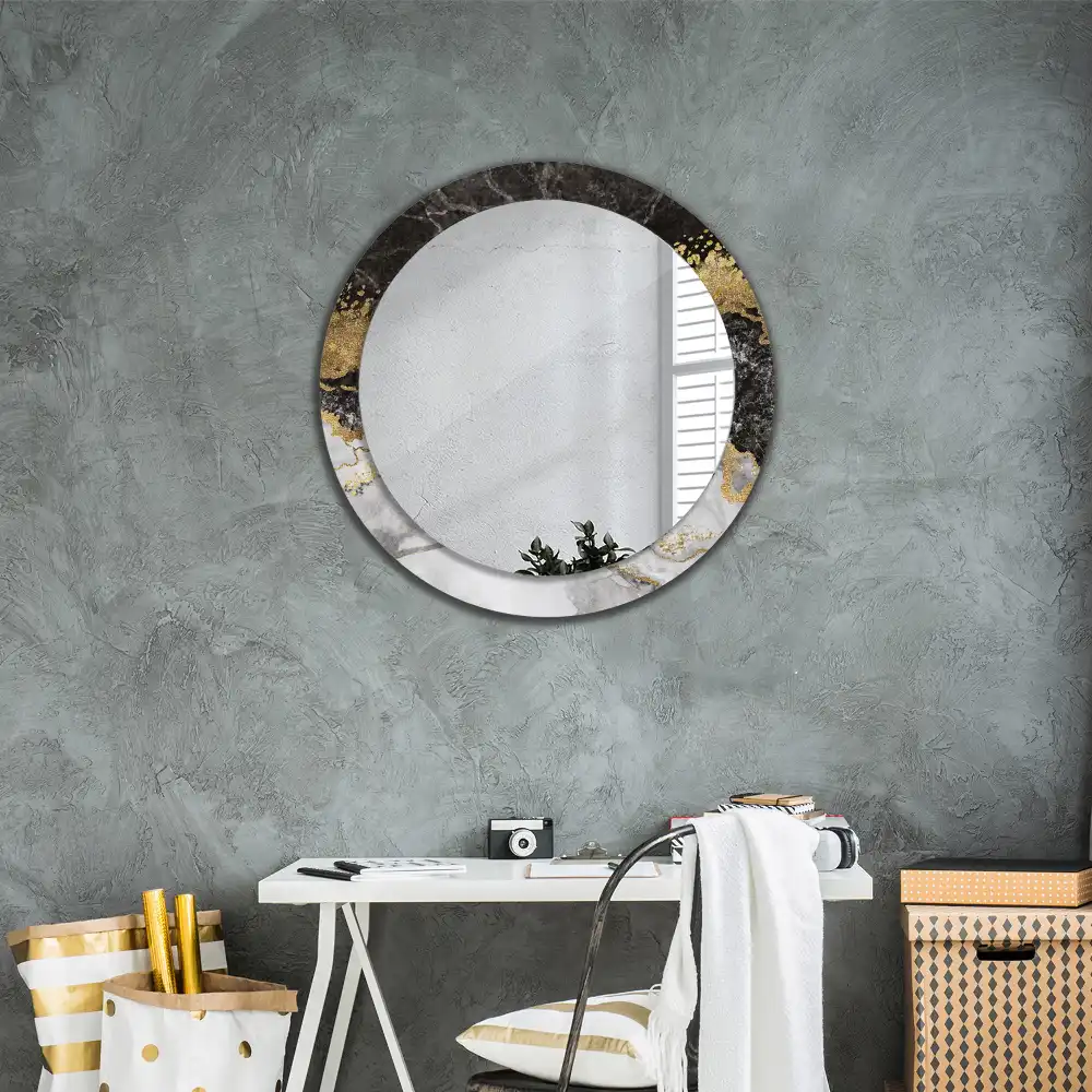 Round wall mirror decor Marble loft