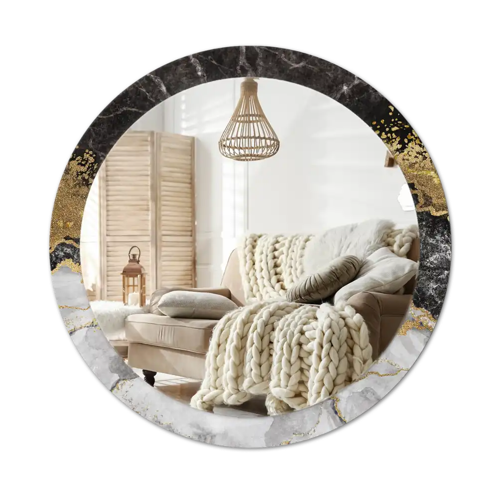 Round wall mirror decor Marble loft