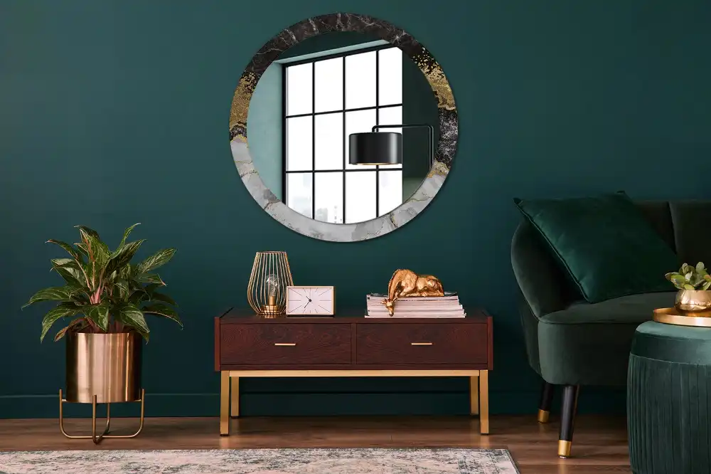 Round wall mirror decor Marble loft