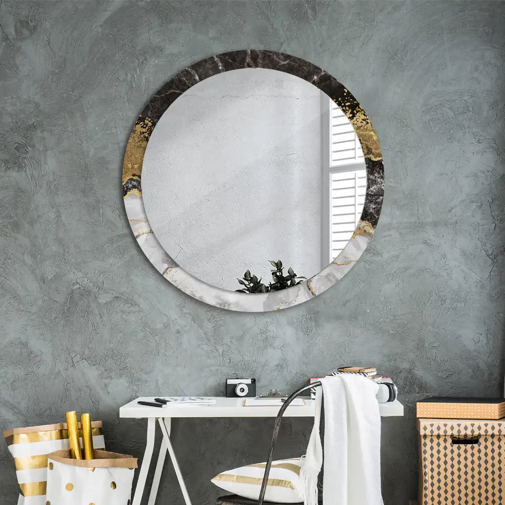 Round wall mirror decor Marble loft