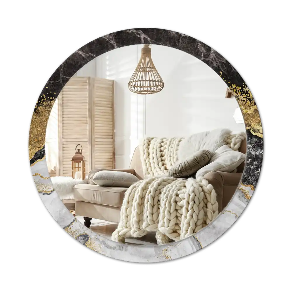 Round wall mirror decor Marble loft