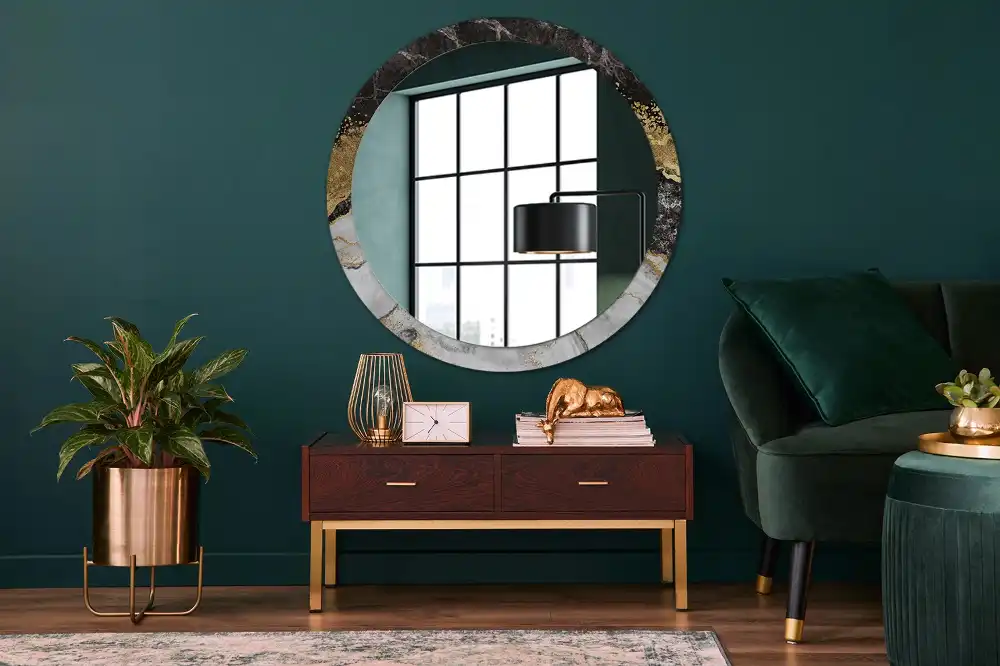 Round wall mirror decor Marble loft