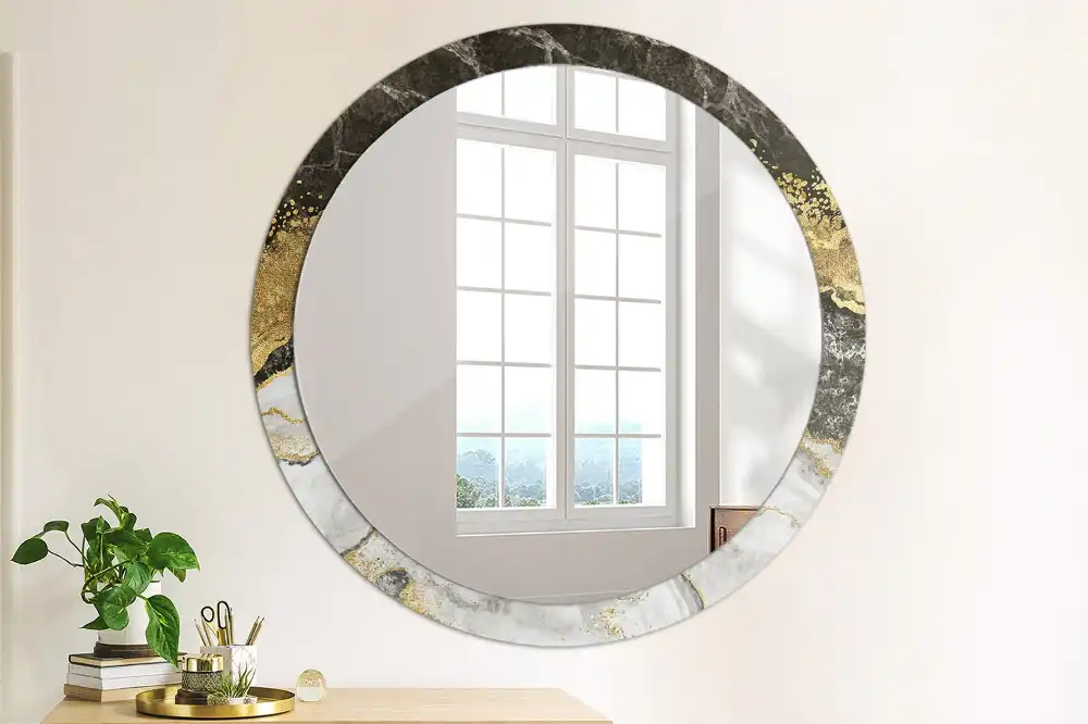 Round wall mirror decor Marble loft