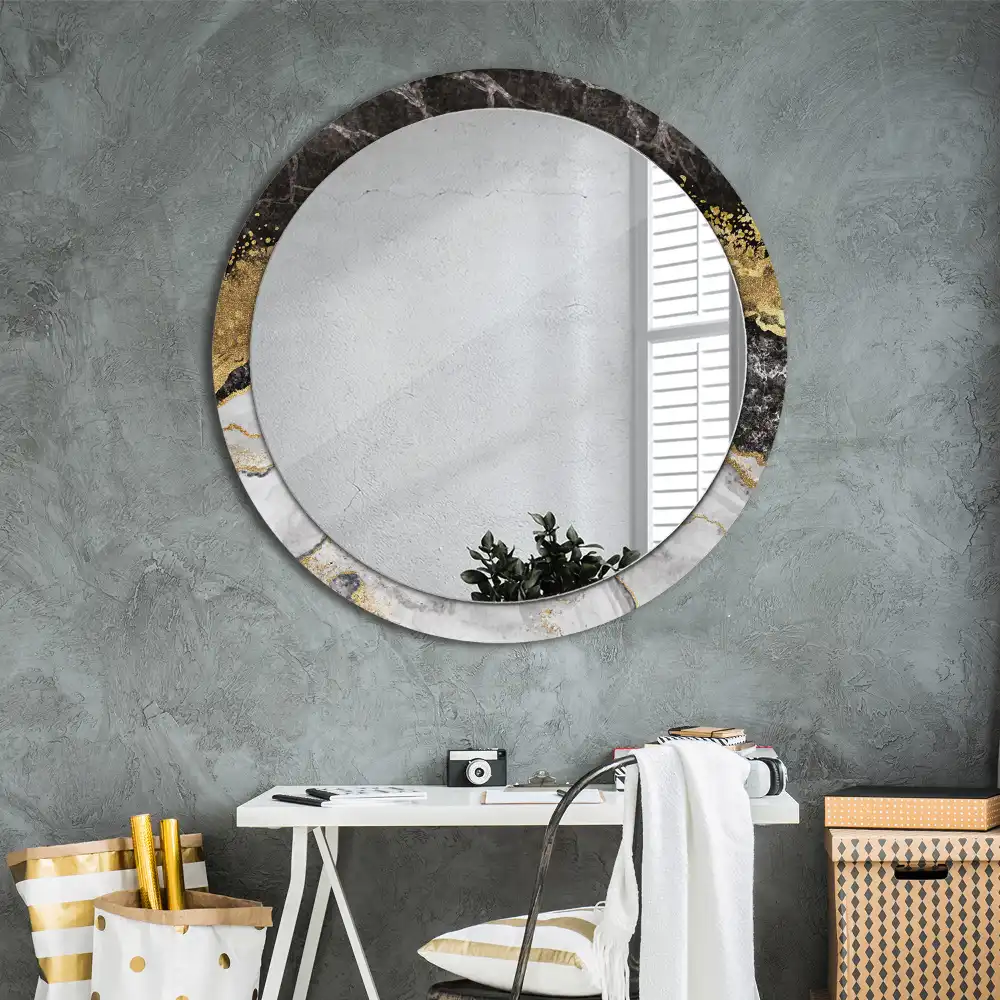 Round wall mirror decor Marble loft