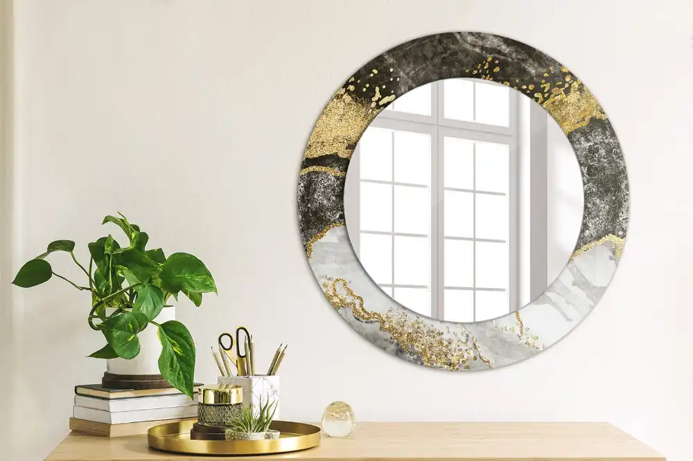 Round wall mirror decor Marble loft