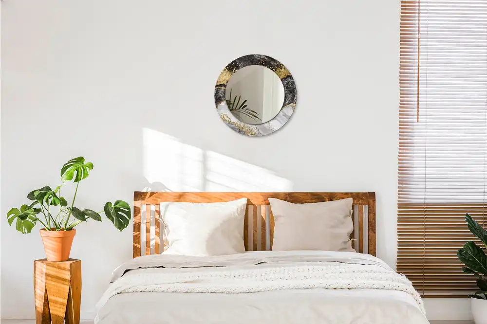 Round wall mirror decor Marble loft