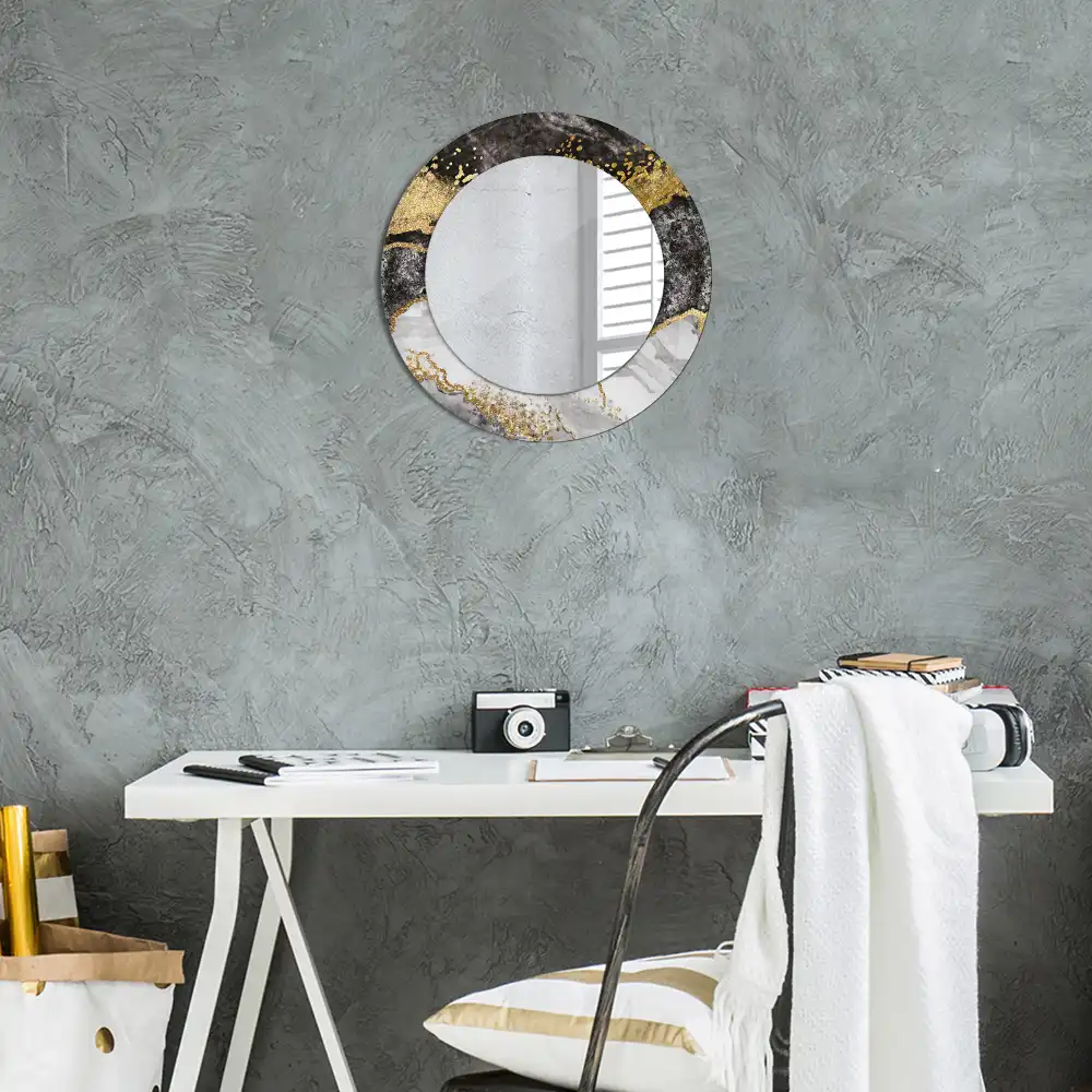 Round wall mirror decor Marble loft