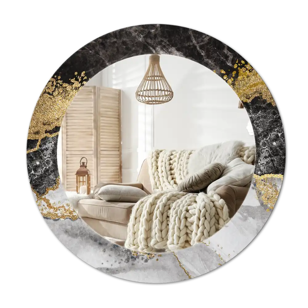 Round wall mirror decor Marble loft