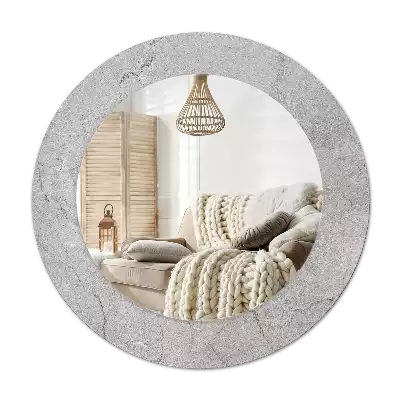 Round printed mirror Gray cement