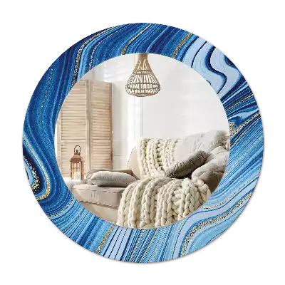 Round decorative mirror Marble River