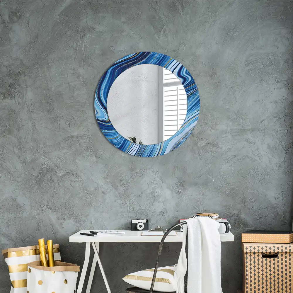 Round decorative mirror Marble River