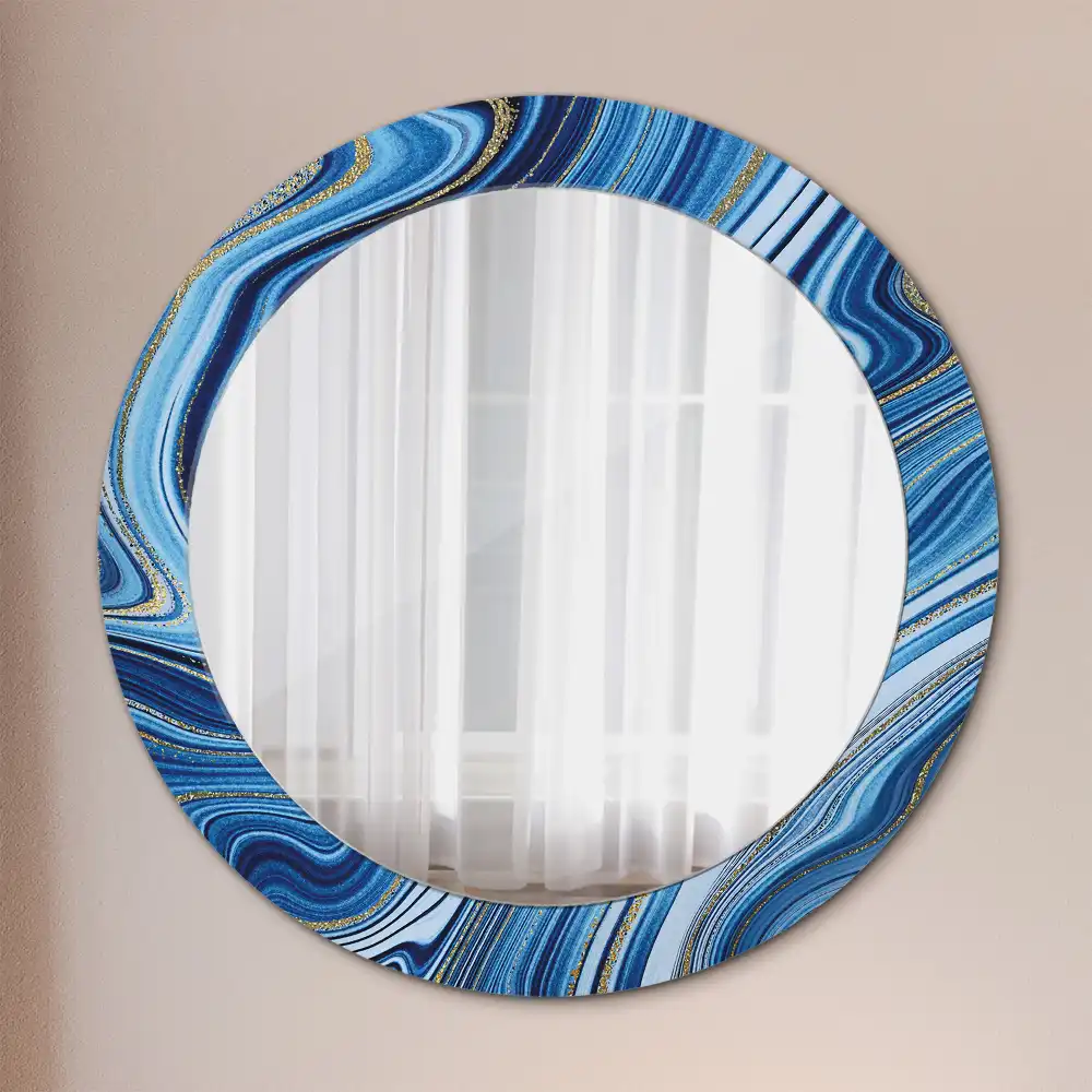 Round decorative mirror Marble River