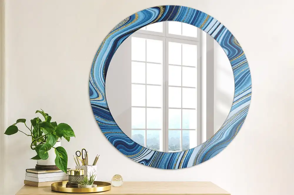 Round decorative mirror Marble River