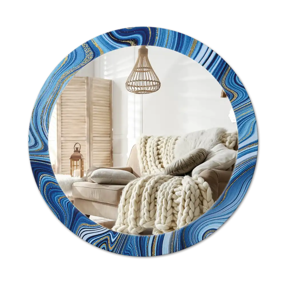 Round decorative mirror Marble River