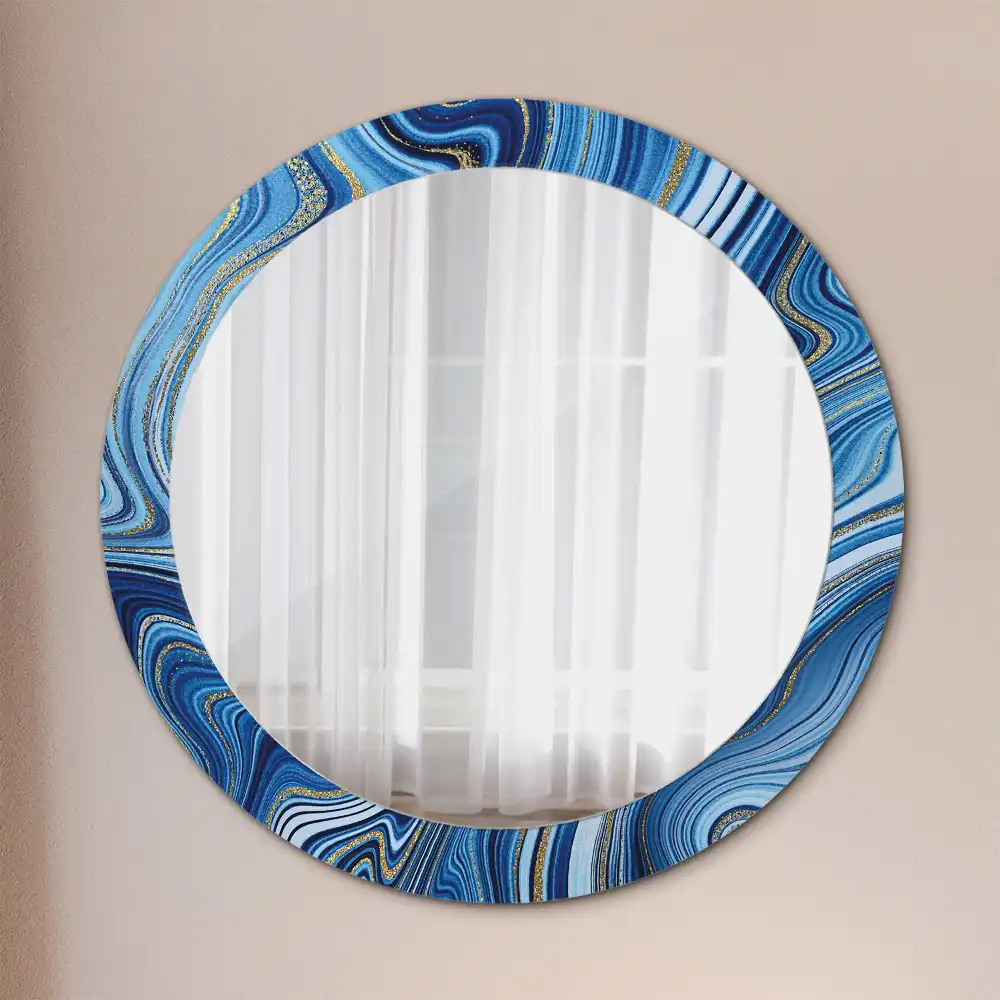 Round decorative mirror Marble River
