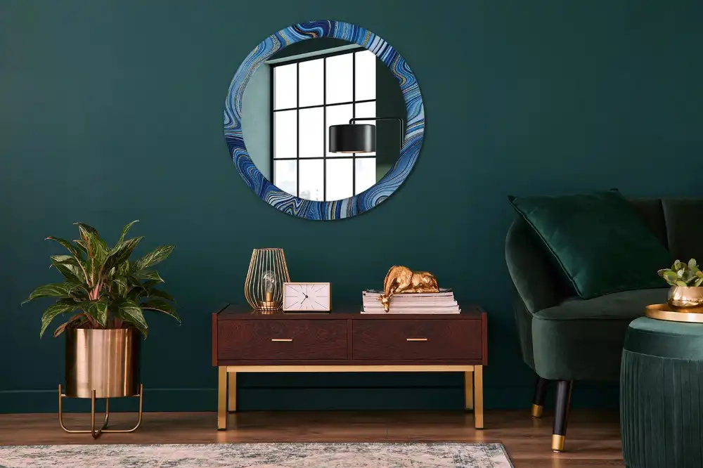 Round decorative mirror Marble River