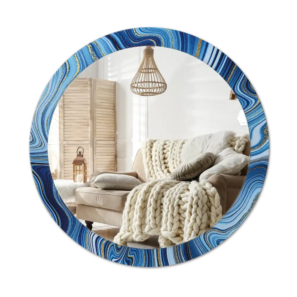 Round decorative mirror Marble River