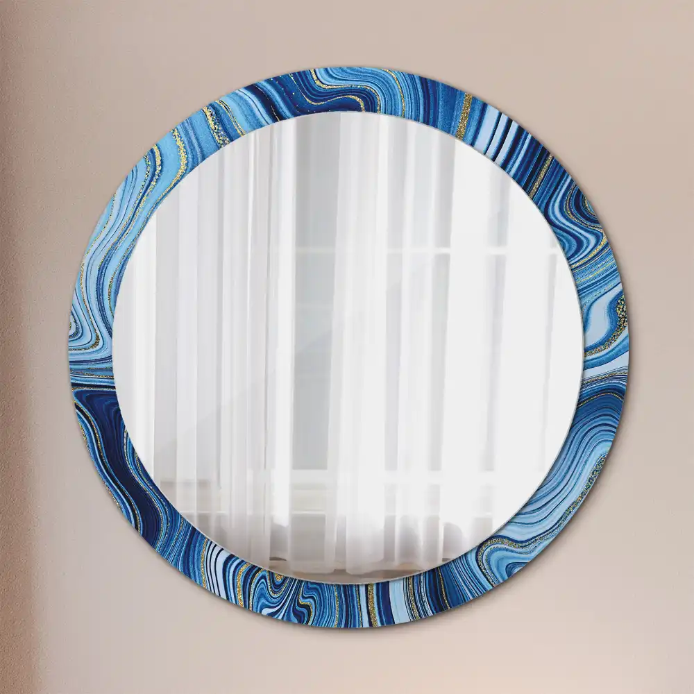 Round decorative mirror Marble River