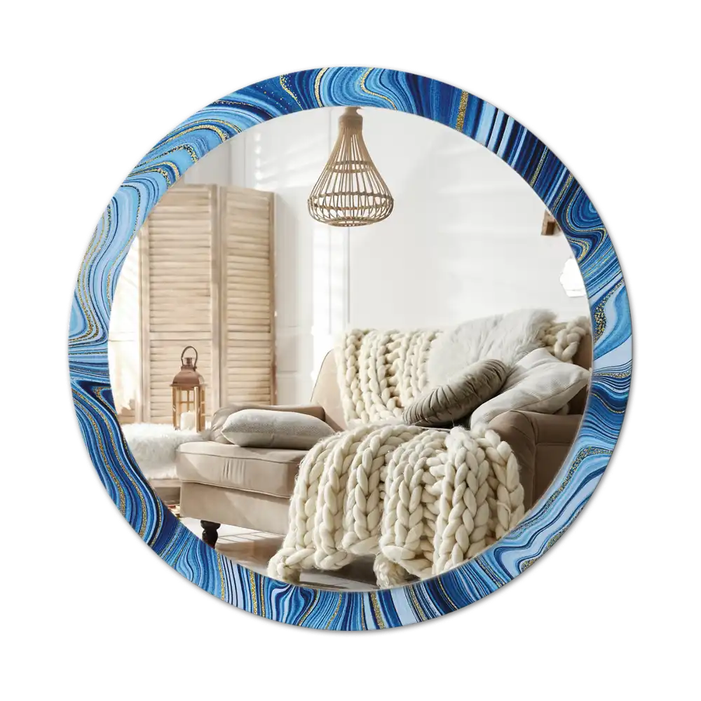 Round decorative mirror Marble River