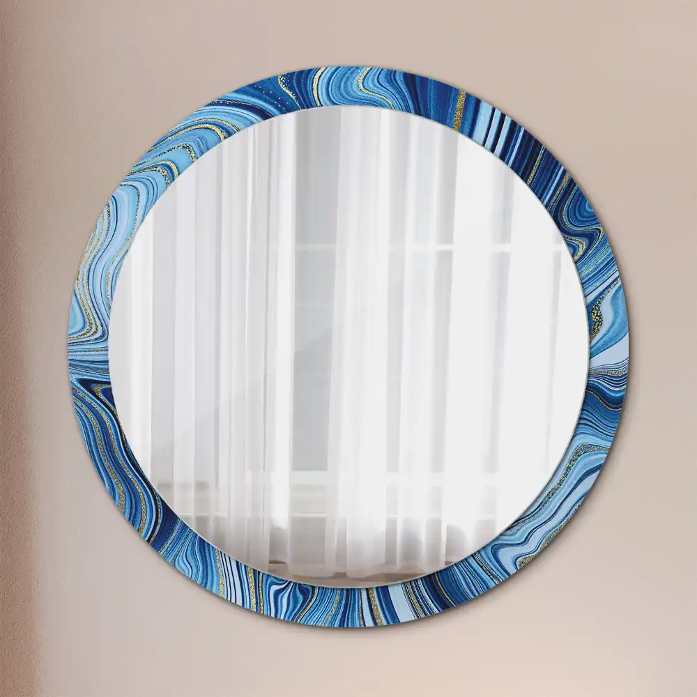 Round decorative mirror Marble River