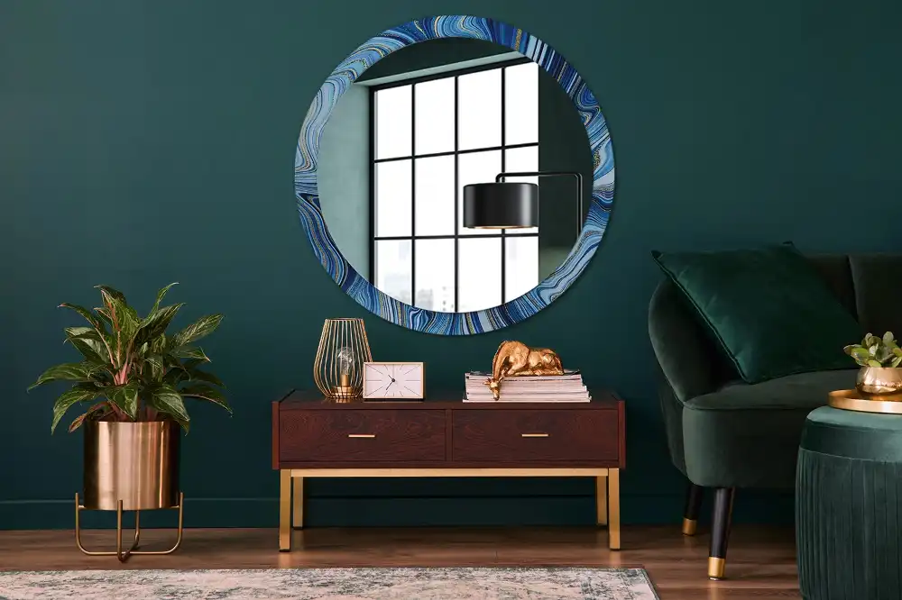 Round decorative mirror Marble River