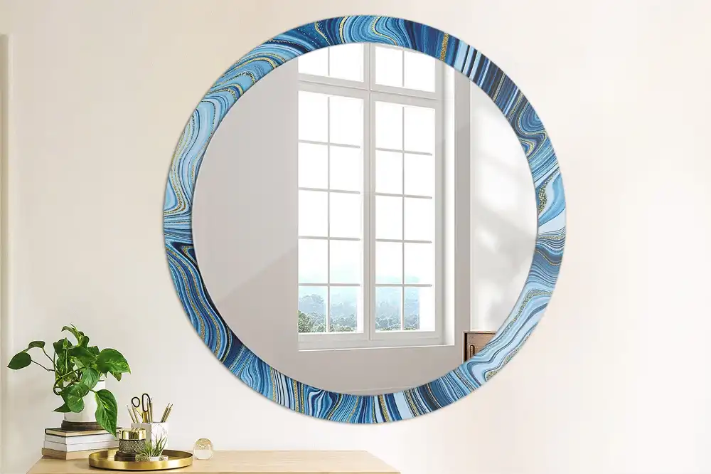 Round decorative mirror Marble River