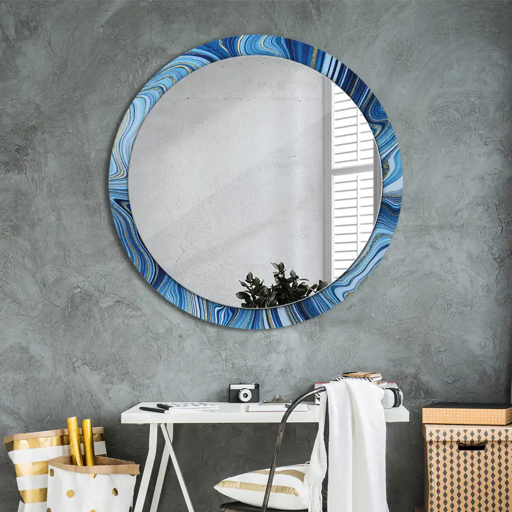 Round decorative mirror Marble River