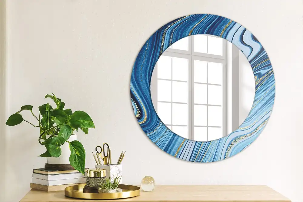 Round decorative mirror Marble River