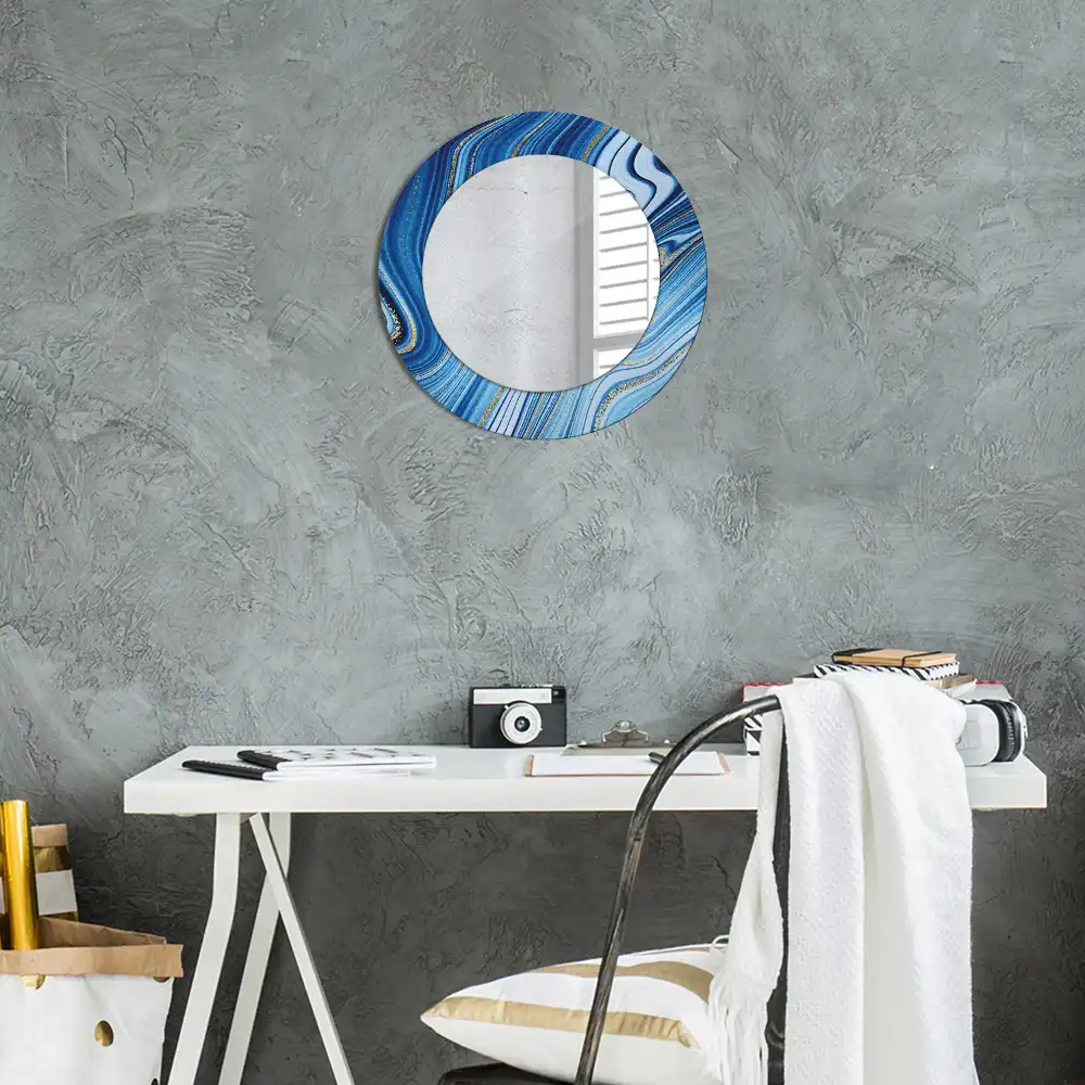Round decorative mirror Marble River