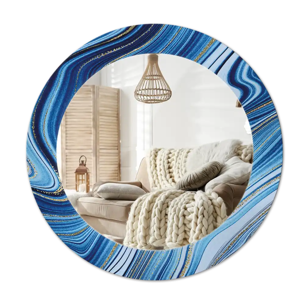 Round decorative mirror Marble River