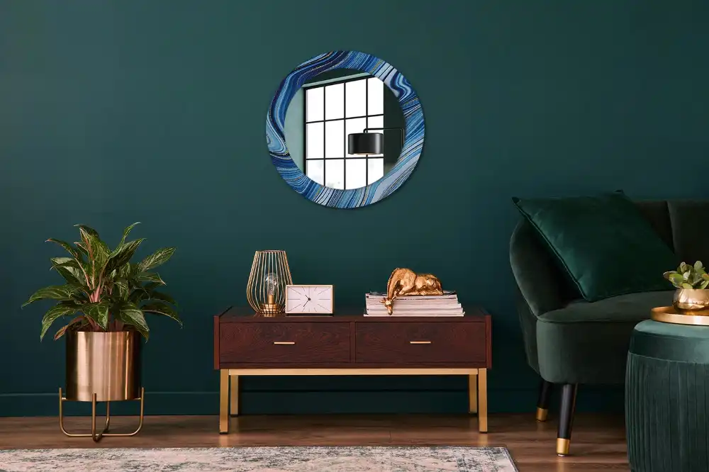 Round decorative mirror Marble River