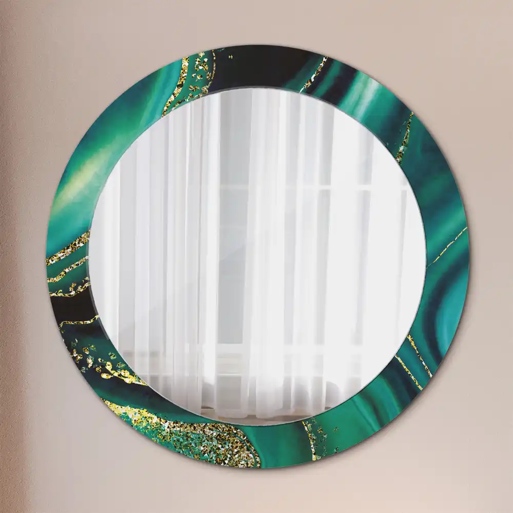 Round wall mirror decor Emerald marble