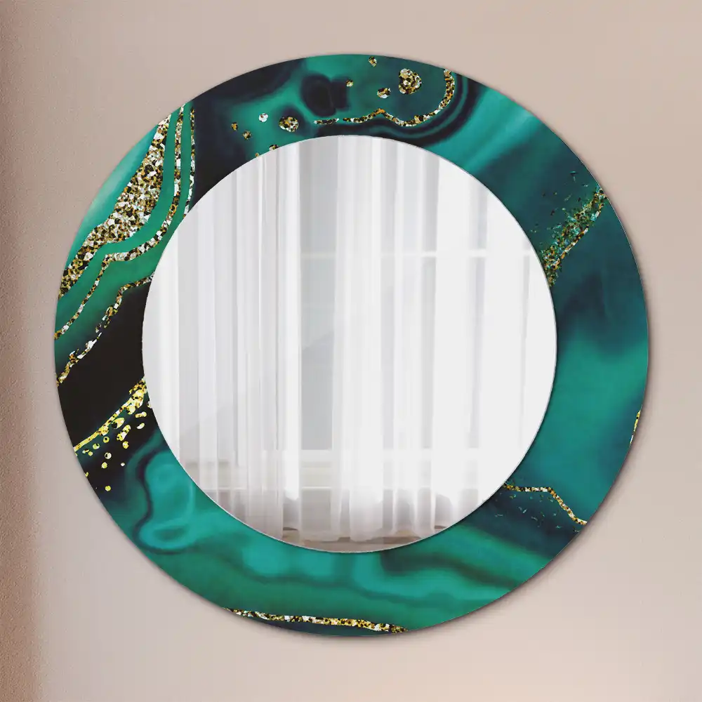 Round wall mirror decor Emerald marble