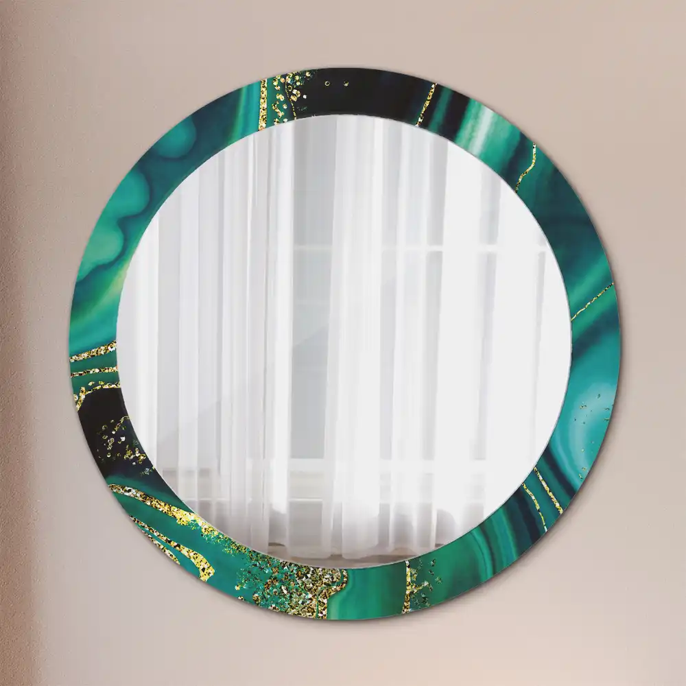 Round wall mirror decor Emerald marble