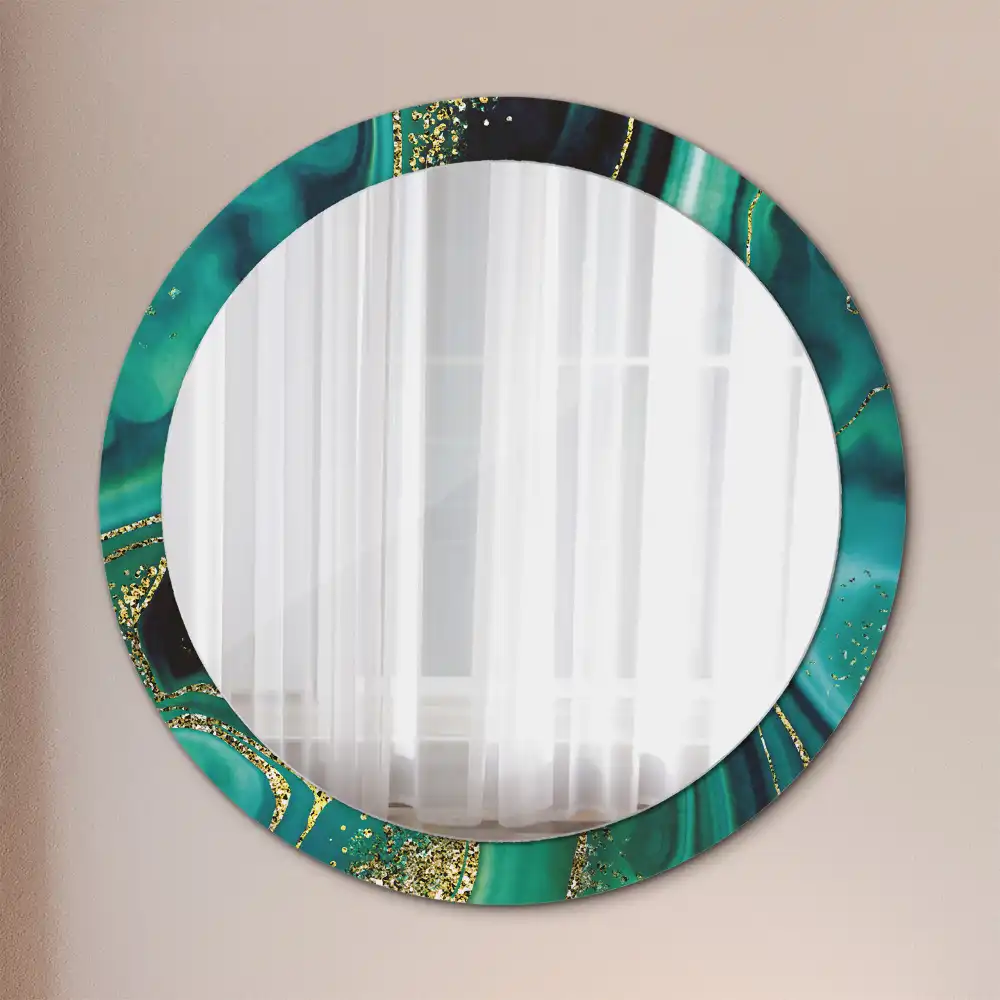 Round wall mirror decor Emerald marble