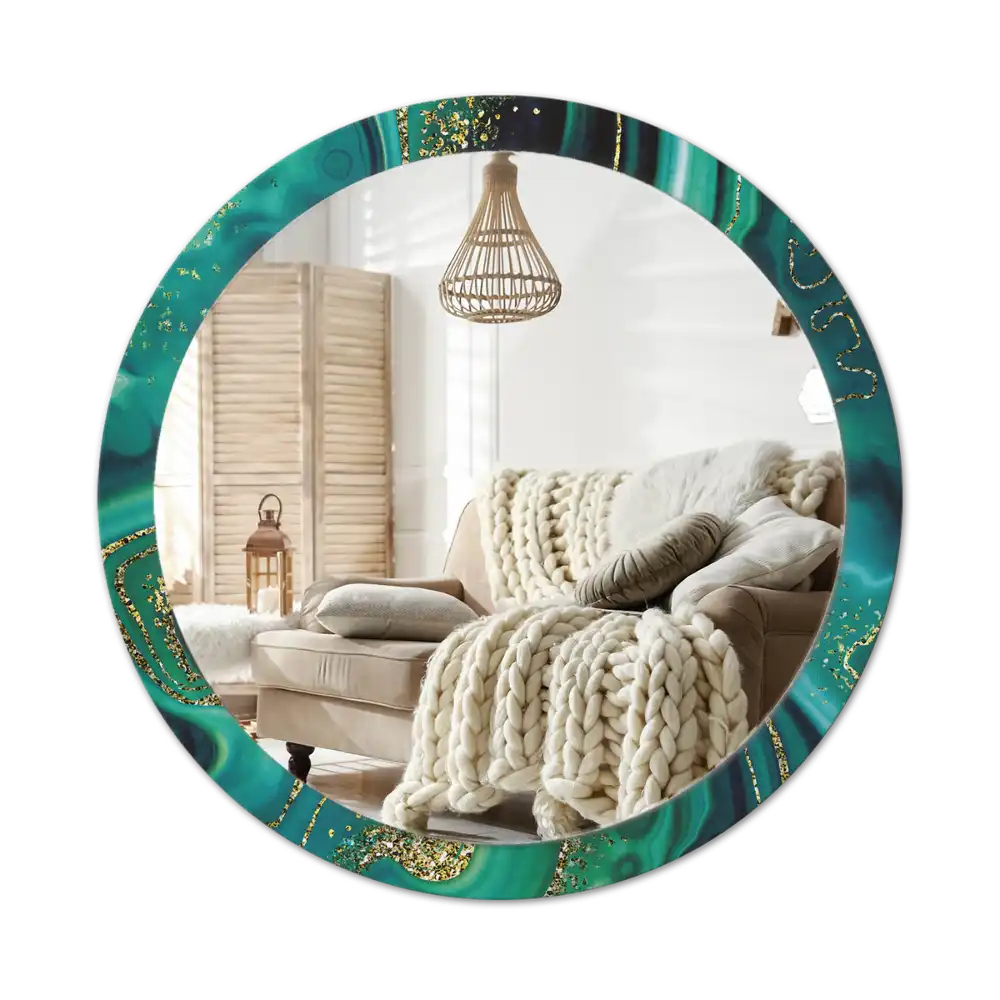Round wall mirror decor Emerald marble