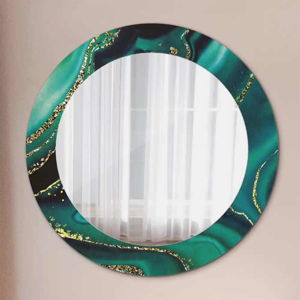 Round wall mirror decor Emerald marble