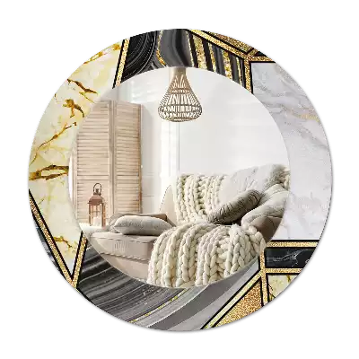 Round printed mirror Marble style
