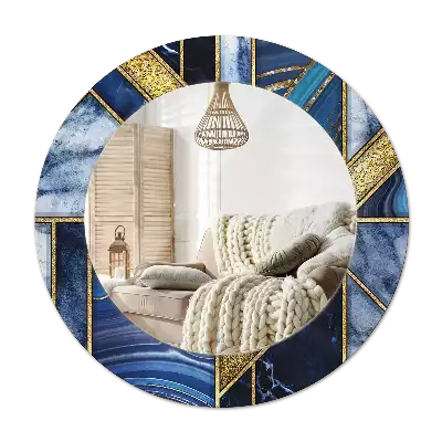 Round decorative mirror Modern marble