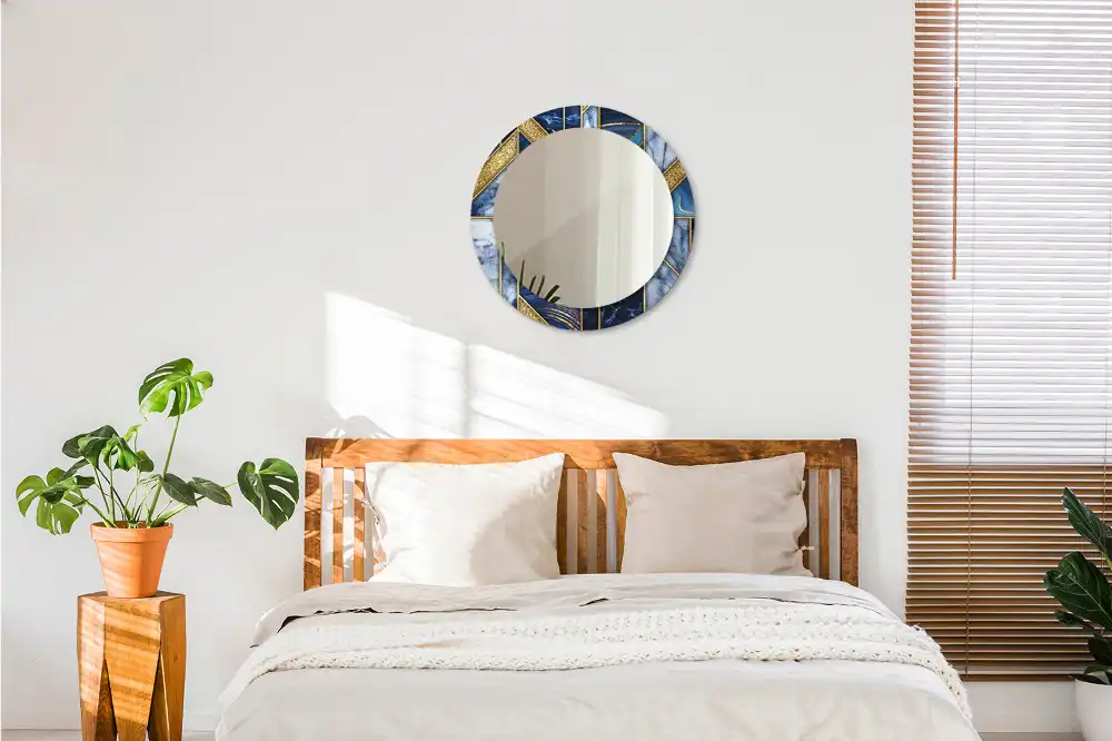 Round decorative mirror Modern marble