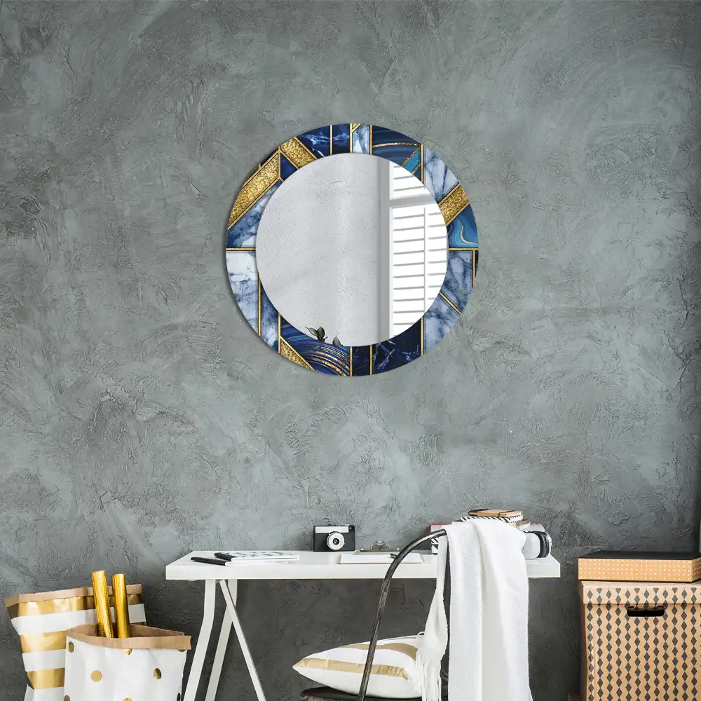 Round decorative mirror Modern marble