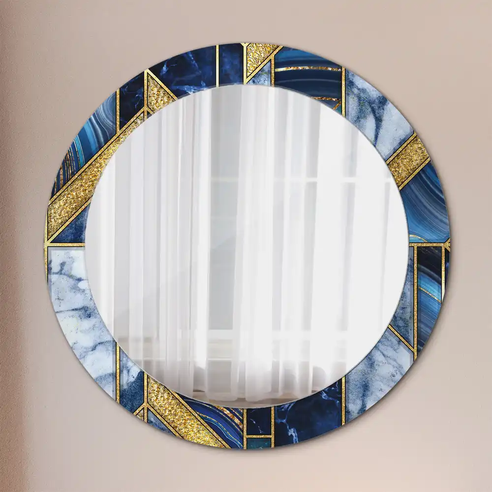 Round decorative mirror Modern marble