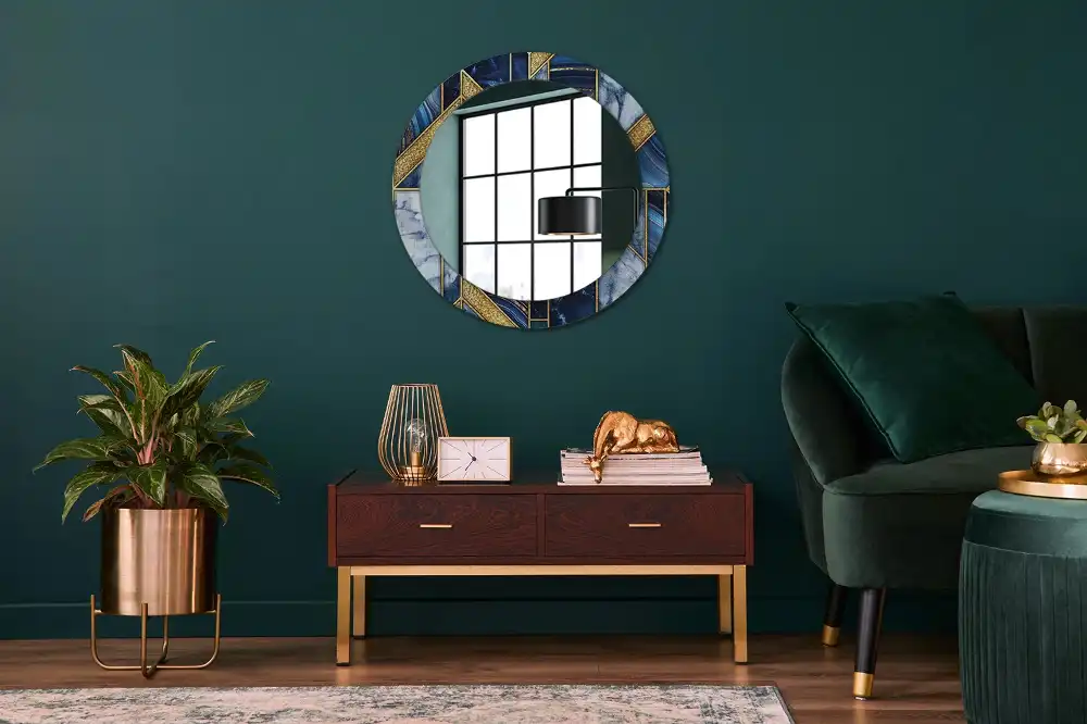 Round decorative mirror Modern marble