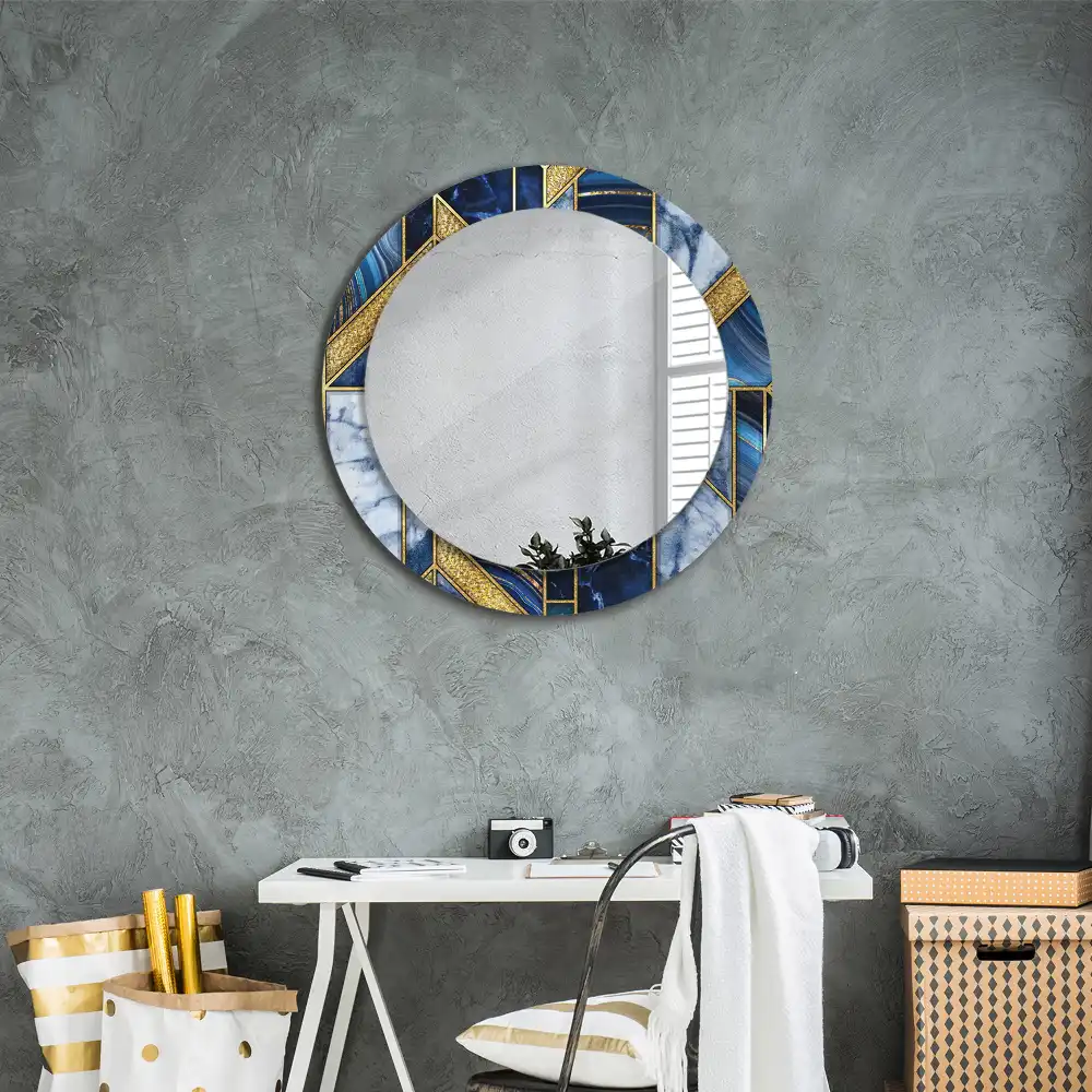 Round decorative mirror Modern marble