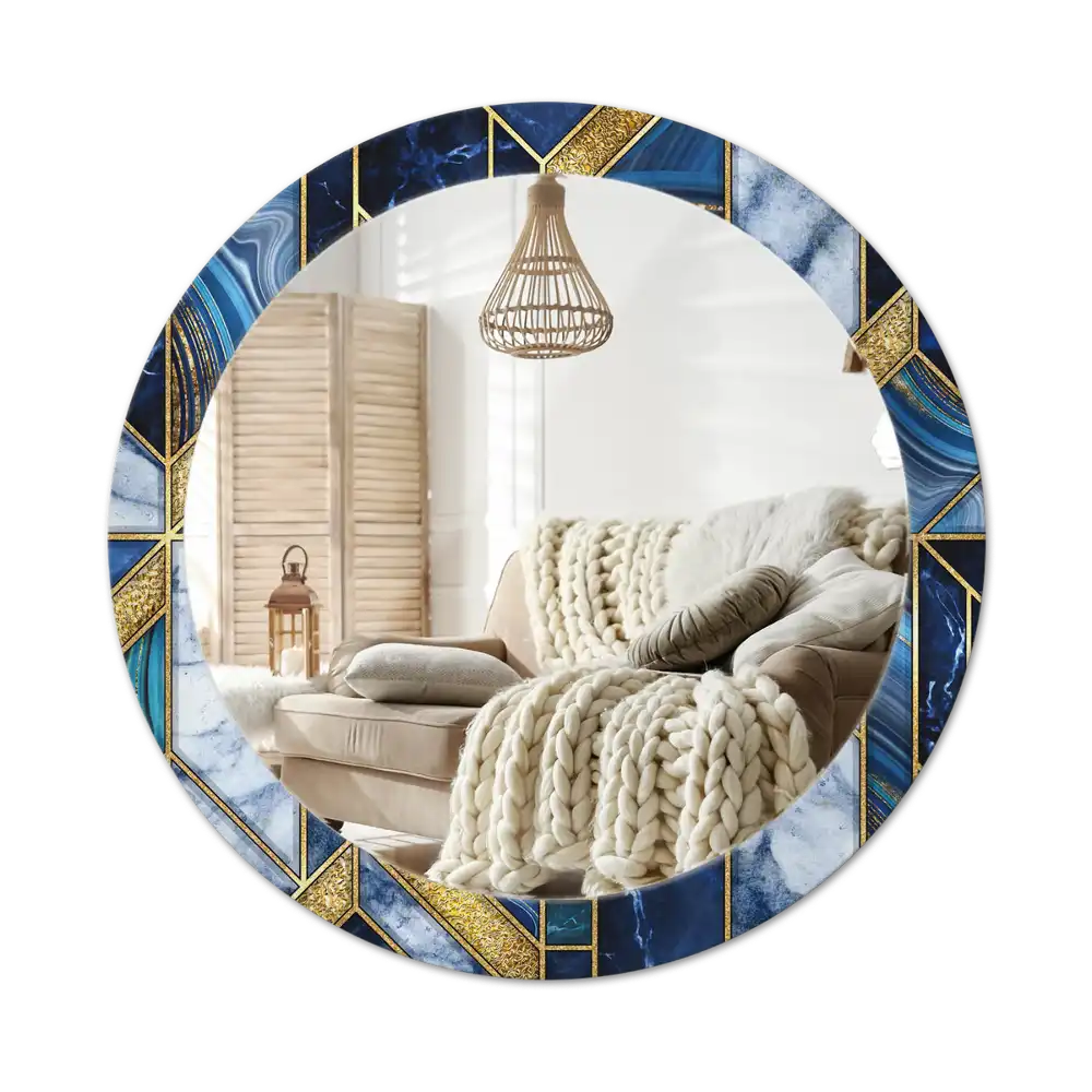 Round decorative mirror Modern marble