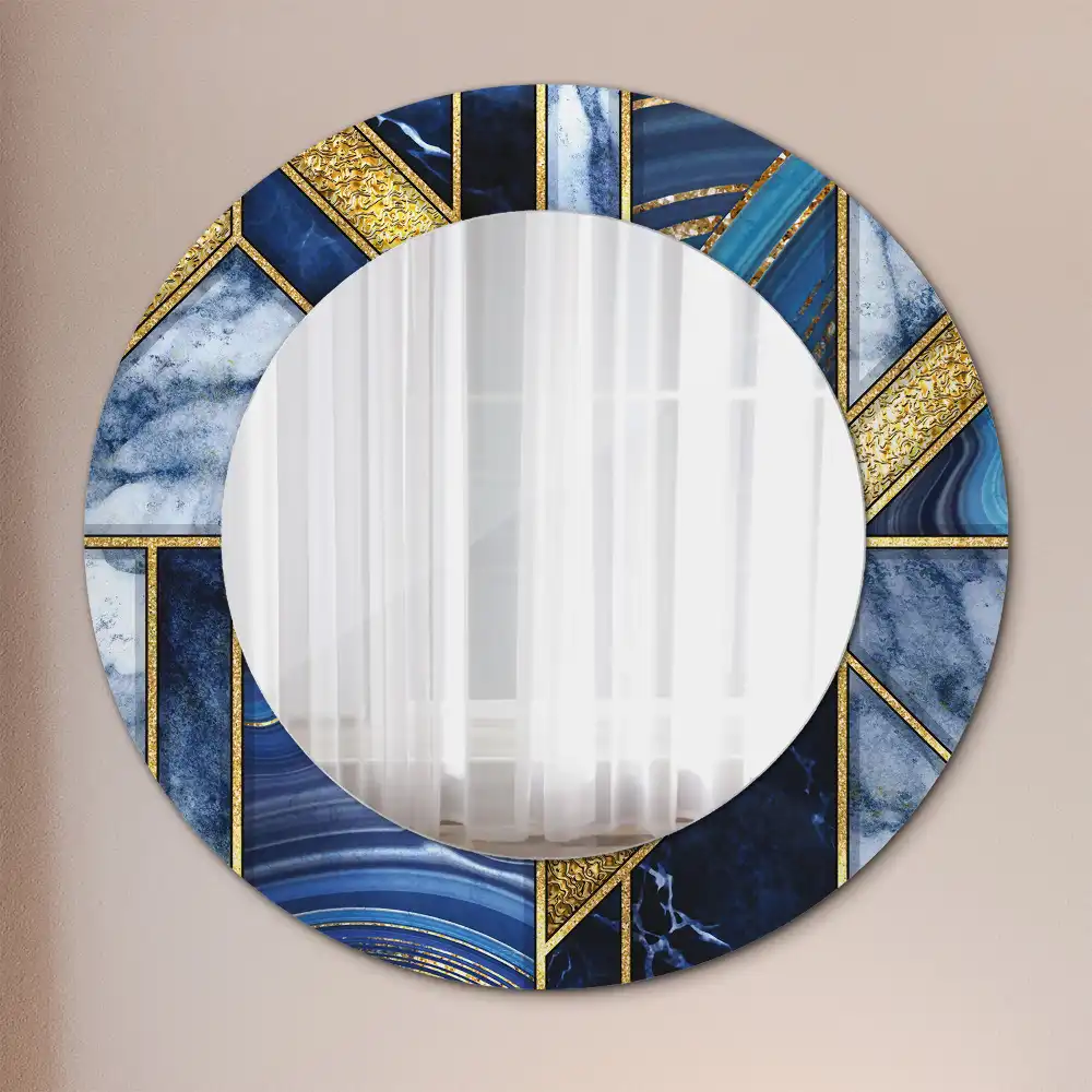 Round decorative mirror Modern marble