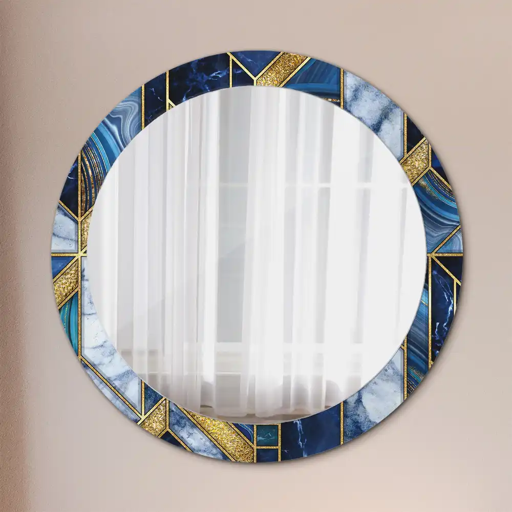 Round decorative mirror Modern marble