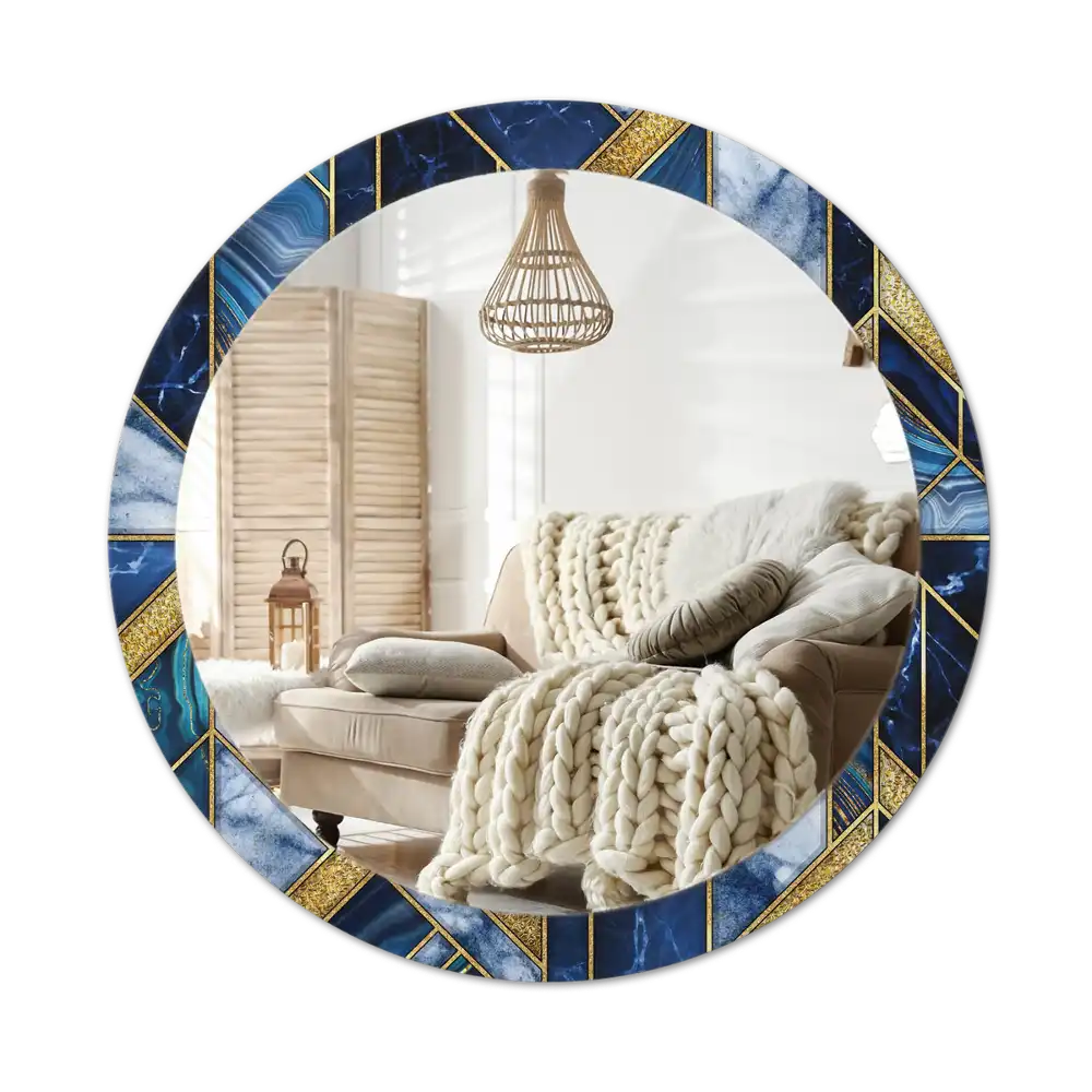 Round decorative mirror Modern marble