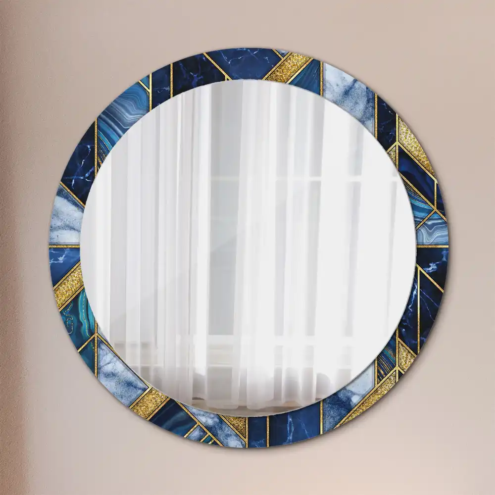 Round decorative mirror Modern marble