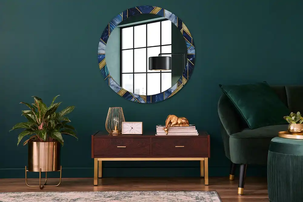 Round decorative mirror Modern marble
